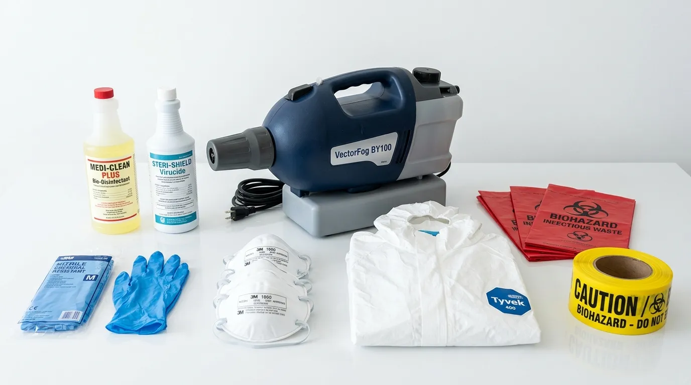 Professional biohazard remediation crew working in Harlingen