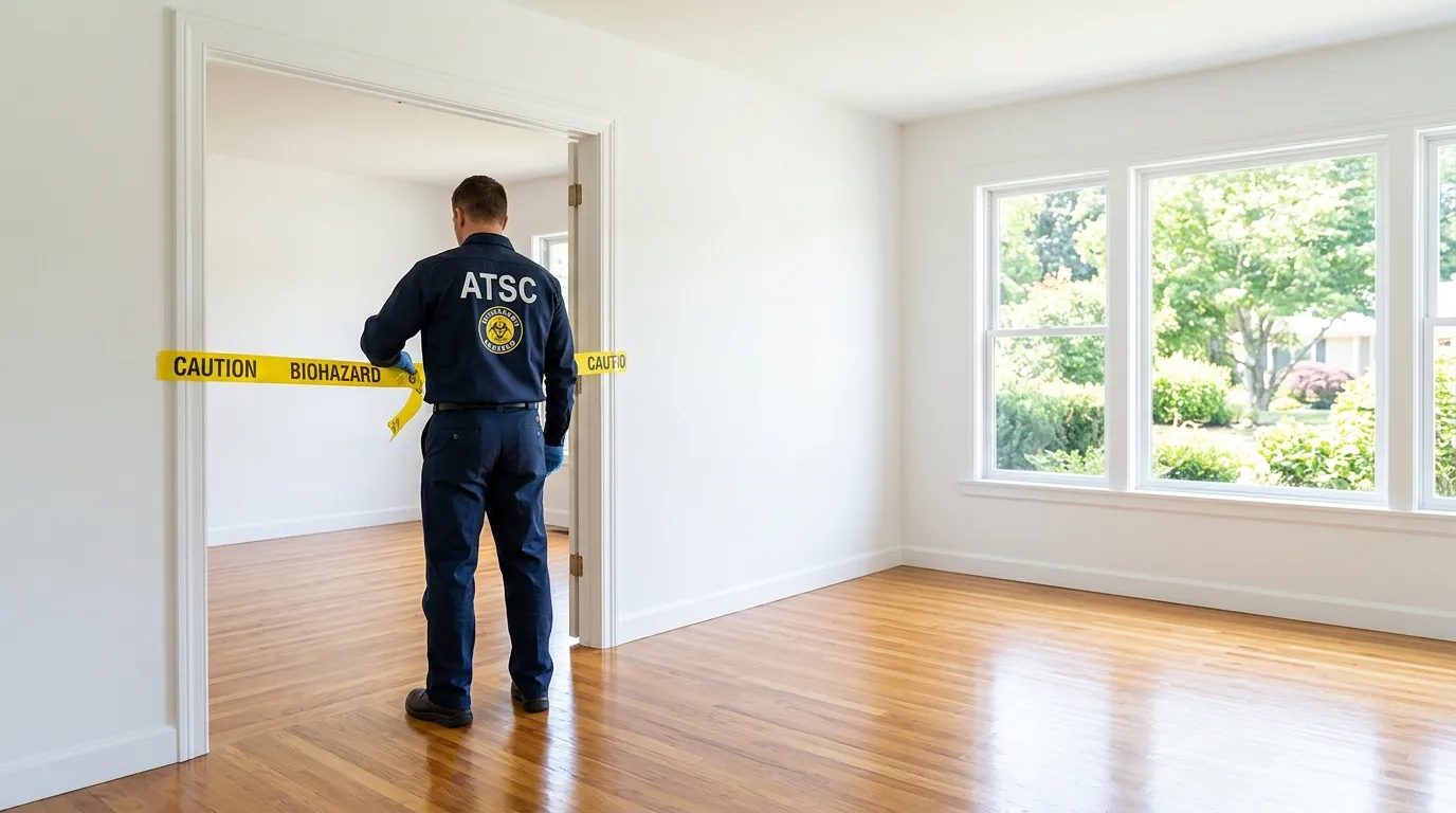 Certified biohazard cleanup crew performing Decomposition Cleanup in Harlingen